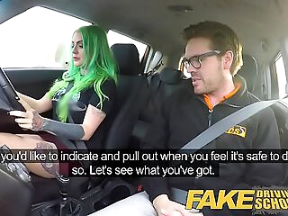 Fake Driving College Wild fuck ride for tattooed busty big ass ultra-cutie